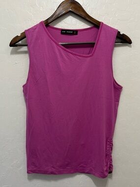 Vtg Cop Copine Paris TORRY Asymmetric Tank Top Fuchsia Pink - Fits Like A Small